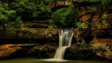 Картинка природа водопады камни поток