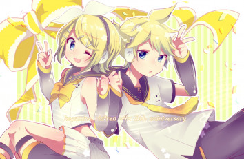 Картинка аниме vocaloid kagamine rin len