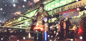 Картинка аниме оружие +техника +технологии улица