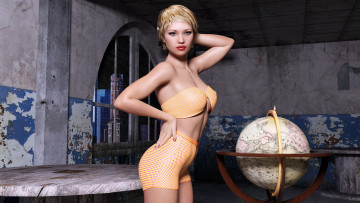 Картинка 3д+графика люди+ people девушка фон взгляд