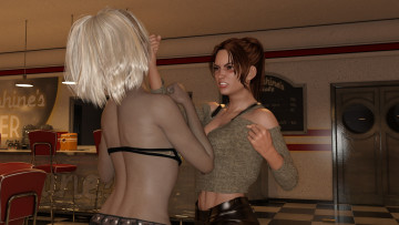 Картинка 3д+графика люди+ people девушки фон взгляд