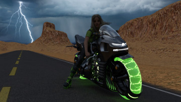 Картинка 3д+графика люди-авто мото+ people-+car+ +moto фон взгляд девушка