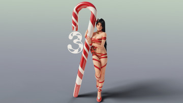 Картинка 3д+графика праздники+ holidays девушка фон взгляд