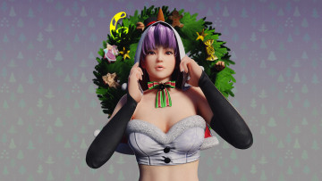 Картинка 3д+графика праздники+ holidays девушка взгляд фон