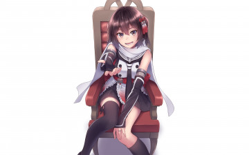 Картинка аниме kantai+collection фон взгляд девушка
