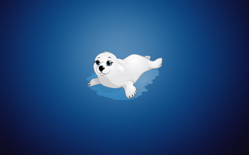 Картинка векторная+графика животные+ animals фон минимализм тюлень рисунок