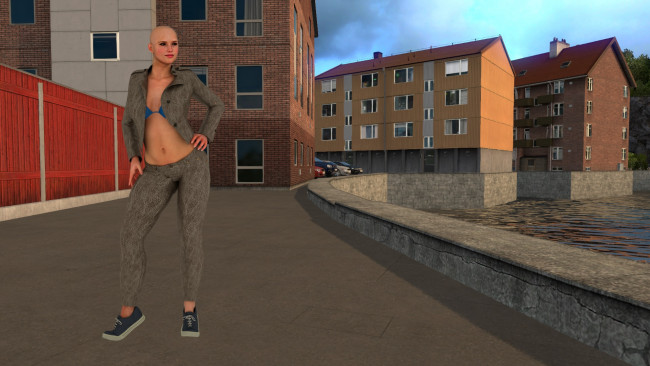 Обои картинки фото 3д графика, люди , people, девушка, взгляд, фон