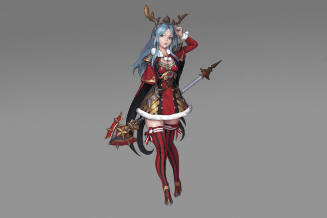 Обои картинки фото аниме, оружие,  техника,  технологии, фон, взгляд, девушка