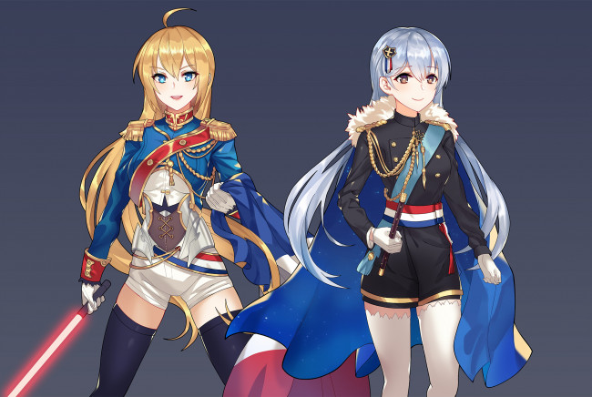 Обои картинки фото аниме, оружие,  техника,  технологии, девушки