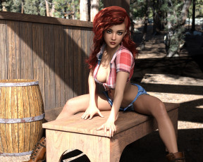 Картинка 3д+графика люди+ people фон взгляд девушка