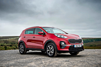 Картинка 2019+kia+sportage автомобили kia вид спереди внешность кроссовер красный новый корейские