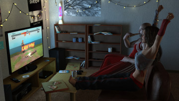 Картинка 3д+графика фантазия+ fantasy фон взгляд девушка