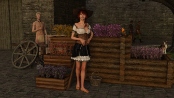 Картинка 3д+графика люди+ people фон взгляд девушка