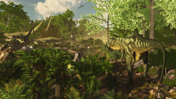 Картинка 3д+графика животные+ animals природа динозавры