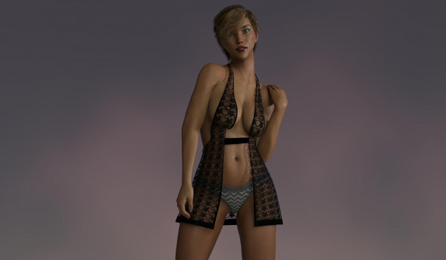 Обои картинки фото 3д графика, люди , people, фон, взгляд, девушка