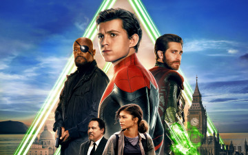 обоя кино фильмы, spider-man,  far from home, коллаж
