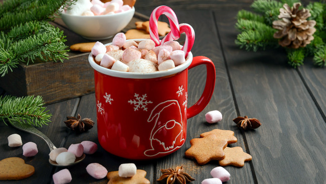 Обои картинки фото праздничные, угощения, маршмеллоу, карамель, печенье