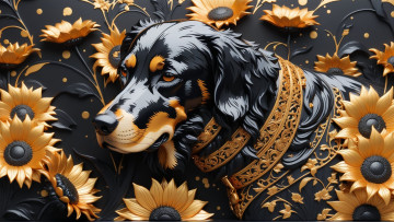 Картинка 3д+графика животные+ animals нейросети графика нейроарт ai art нейронные сети рисунки нейро искусство собака