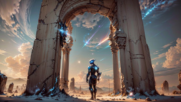 Картинка фэнтези роботы +киборги +механизмы нейросети графика нейроарт ai art нейронные сети рисунки нейро искусство