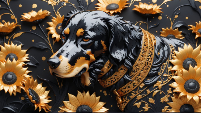 Обои картинки фото 3д графика, животные , animals, нейросети, графика, нейроарт, ai, art, нейронные, сети, рисунки, нейро, искусство, собака