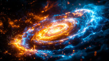 обоя космос, арт, галактика, спираль