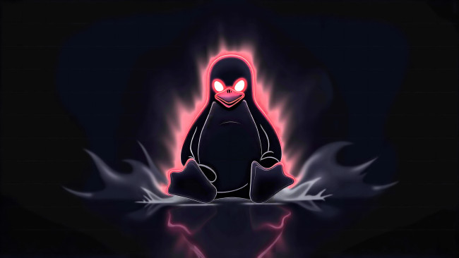 Обои картинки фото компьютеры, linux, пингвин, сияние