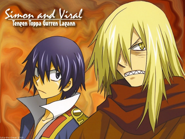 Обои картинки фото аниме, tengen, toppa, gurren, lagann, simon, viral