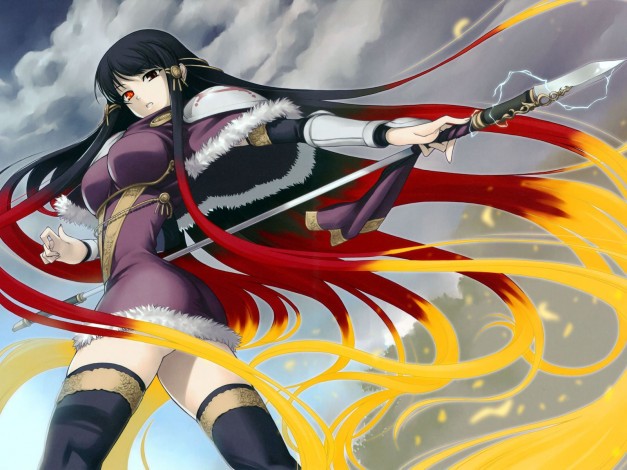 Обои картинки фото аниме, weapon, blood, technology