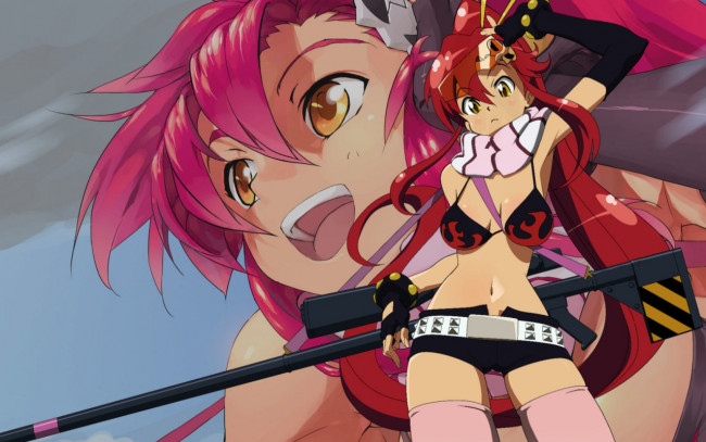 Обои картинки фото аниме, tengen, toppa, gurren, lagann, yoko, littner
