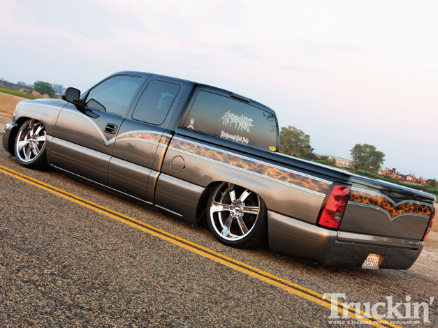 Обои картинки фото 2005, gmc, sierra, автомобили, custom, pick, up