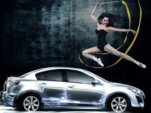 Картинка автомобили авто девушками девушка лента