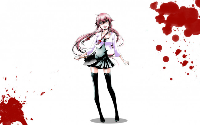 Обои картинки фото гасай, юно, аниме, mirai, nikki, дневник, будущего