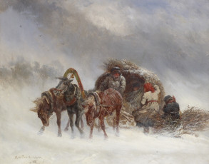 Картинка рисованные николай сверчков тройка в зимнюю вьюгу