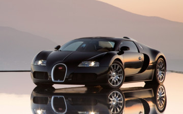 Картинка bugatti veyron автомобили черный отражение