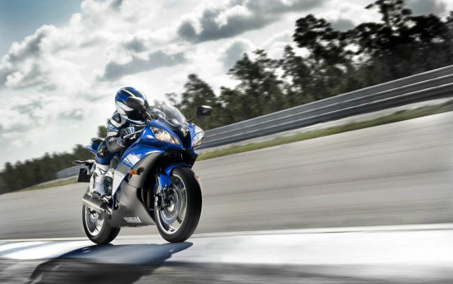 Обои картинки фото спорт, мотоспорт, yamaha, r6, трек, гонка