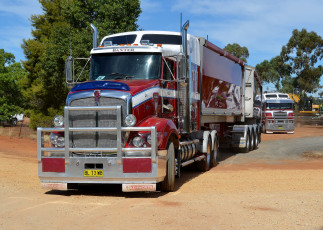 Картинка kenworth+t609+bdouble автомобили kenworth truck company сша автобусы грузовые