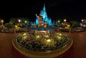 Картинка города диснейленд парки ночь hdr дизайн анахайм сша калифорния