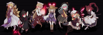 Картинка by+ogipote аниме touhou fujiwara no mokou komeiji koishi houjuu nue onozuka komachi moriya suwako yakumo ran flandre scarlet