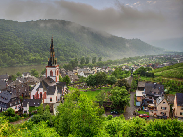Обои картинки фото германия  эдигер-эллер, города, - панорамы, дома, панорама, германия, эдигер-эллер, деревья, улицы