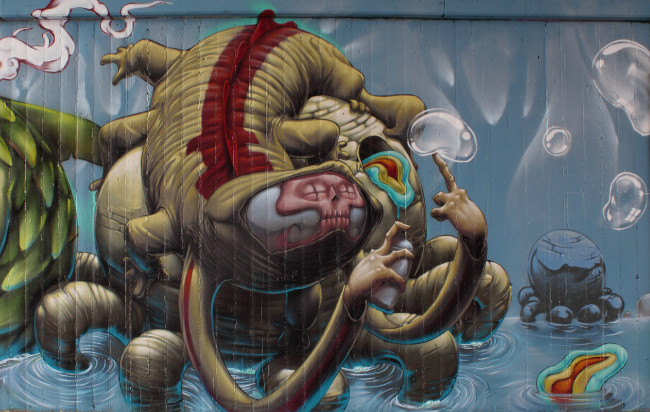 Обои картинки фото разное, граффити, рисунок, забор