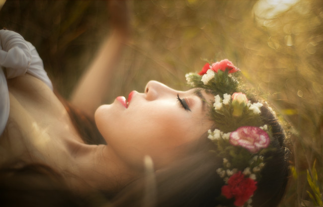 Обои картинки фото ho&, 224, ng y nhung, музыка, - другое, профиль, венок