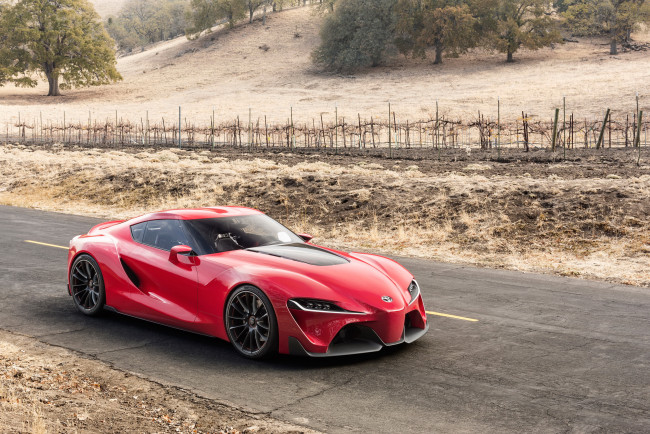 Обои картинки фото 2014 toyota ft-1, автомобили, toyota, дорога, ралли, красный
