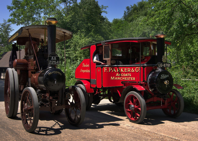 Обои картинки фото техника, тракторы, автомобиль, трактор, колесный, паровой