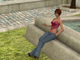 Картинка 3д+графика люди+ people фон взгляд девушка