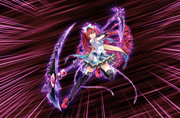 Картинка аниме оружие +техника +технологии взгляд поза youta mayoeru futari to sekai no subete бант коса девушка