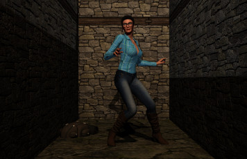 Картинка 3д+графика люди+ people фон взгляд страх девушка