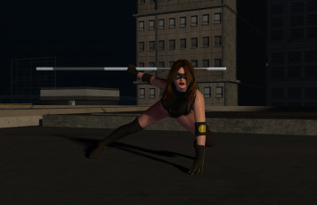 Картинка 3д+графика люди+ people взгляд поза девушка шест фон