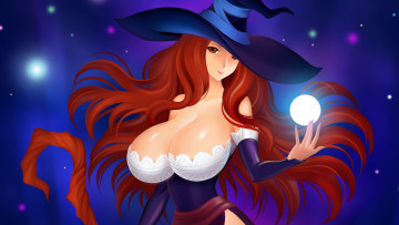 Картинка рисованное люди рыжая волосы шар шляпа фон девушка взгляд