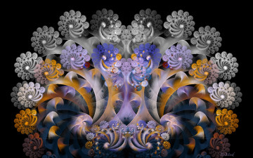 Картинка 3д+графика фракталы+ fractal узор фон цвета