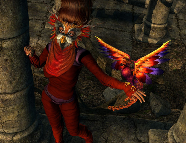 Обои картинки фото 3д графика, фантазия , fantasy, существо, феникс